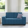 Canapé à 2 places Bleu 120 cm Velours 
