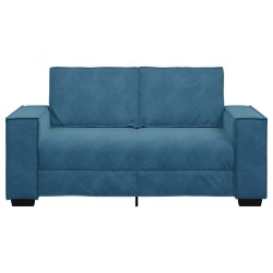 Canapé à 2 places Bleu 120 cm Velours 
