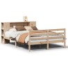 Lit bibliothèque sans matelas 120x190 cm bois de pin massif 