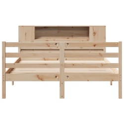 Lit bibliothèque sans matelas 120x190 cm bois de pin massif 