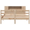 Lit bibliothèque sans matelas 120x190 cm bois de pin massif 