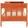 Lit bibliothèque sans matelas cire marron 90x200 cm pin massif 