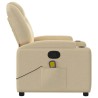 Fauteuil de massage inclinable Crème Tissu 