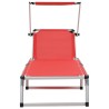 Chaises longues pliables et toit lot de 2 Aluminium textilène 