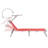 Chaises longues pliables et toit lot de 2 Aluminium textilène 