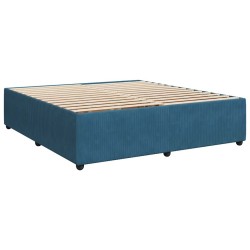Cadre de lit sans matelas bleu 200x200 cm velours 