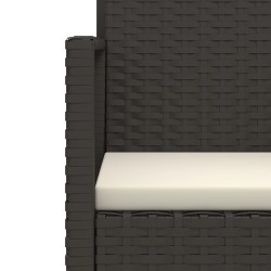 Mobilier d'extérieur 4 pcs avec coussins Résine tressée Noir 