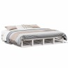 Cadre de lit sans matelas blanc 200x200 cm bois massif de pin 
