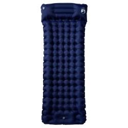 Matelas de camping autogonflant oreiller 1 personne bleu marine 