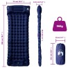 Matelas de camping autogonflant oreiller 1 personne bleu marine 