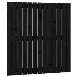 Tête de lit murale Noir 82,5x3x90 cm Bois massif de pin 