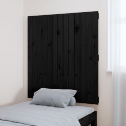 Tête de lit murale Noir 82,5x3x90 cm Bois massif de pin 