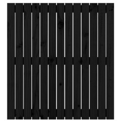 Tête de lit murale Noir 82,5x3x90 cm Bois massif de pin 