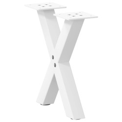 Pieds de table basse en forme de X, 2 pièces, blanc, 40 x (30-31) cm, acier 