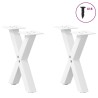 Pieds de table basse en forme de X, 2 pièces, blanc, 40 x (30-31) cm, acier 