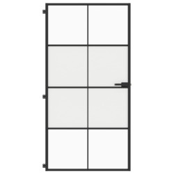 Porte intérieure mince noir verre trempé aluminium 