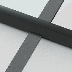 Porte intérieure mince noir verre trempé aluminium 