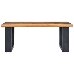 Table basse 100x50x40 cm Bois de teck massif et polyrésine 