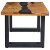 Table basse 100x50x40 cm Bois de teck massif et polyrésine 