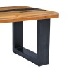 Table basse 100x50x40 cm Bois de teck massif et polyrésine 
