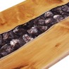 Table basse 100x50x40 cm Bois de teck massif et polyrésine 