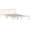Lit bibliothèque sans matelas blanc 140x200 cm bois pin massif 