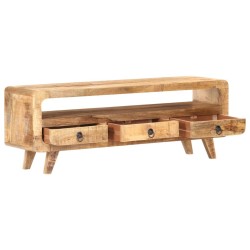 Meuble TV 117x30x41 cm Bois de manguier massif brut 
