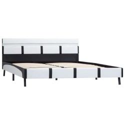 Cadre de lit avec LED sans matelas blanc 160x200 cm 