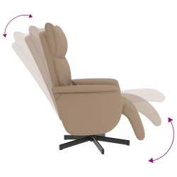Fauteuil inclinable de massage repose-pieds cappuccino 