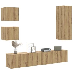 Ensemble de meuble TV mural 5 pcs chêne artisanal 