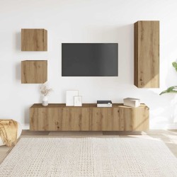 Ensemble de meuble TV mural 5 pcs chêne artisanal 