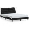 Cadre de lit sans matelas noir et blanc 140x200 cm similicuir 