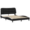 Cadre de lit sans matelas noir et blanc 140x200 cm similicuir 