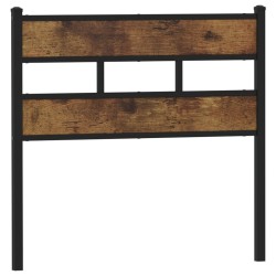 Tête de lit chêne fumé 107 cm fer et bois d'ingénierie 