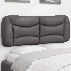 Coussin de tête de lit gris 120 cm similicuir 