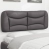 Coussin de tête de lit gris 120 cm similicuir 