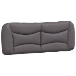 Coussin de tête de lit gris 120 cm similicuir 