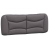 Coussin de tête de lit gris 120 cm similicuir 