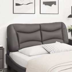 Coussin de tête de lit gris 120 cm similicuir 