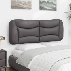 Coussin de tête de lit gris 120 cm similicuir 