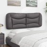 Coussin de tête de lit gris 120 cm similicuir 