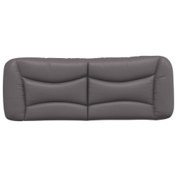 Coussin de tête de lit gris 120 cm similicuir 