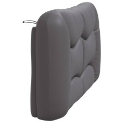 Coussin de tête de lit gris 120 cm similicuir 