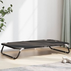 Lit pour chien pliable anthracite tissu Oxford et acier 