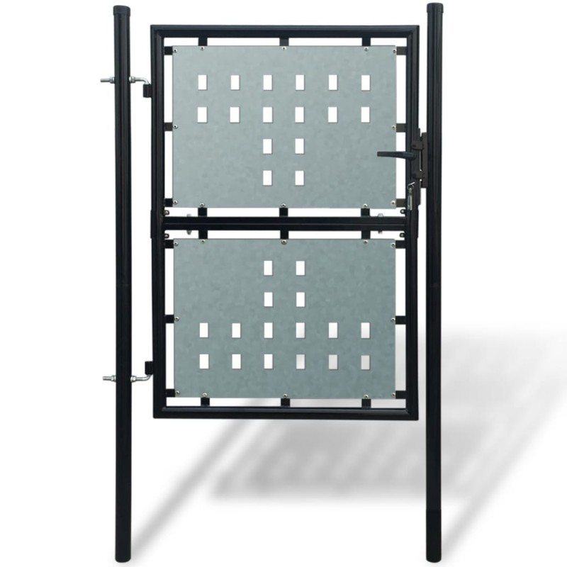 Portail simple de clôture Noir 100x225 cm 