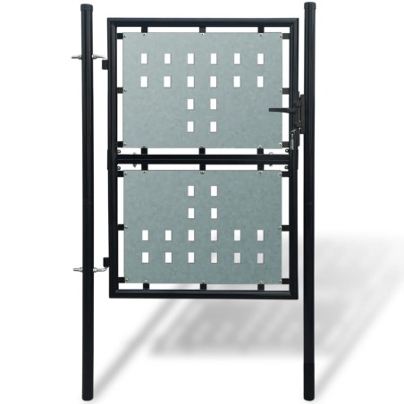 Portail simple de clôture Noir 100x225 cm 