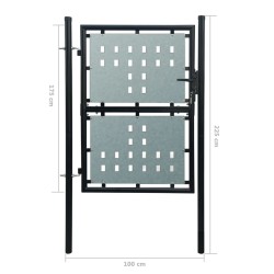Portail simple de clôture Noir 100x225 cm 