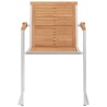 Chaises de jardin lot de 2 Bois teck solide et acier inoxydable 