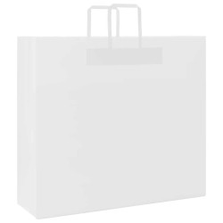 Sacs en papier 50 pcs avec poignées blanc 54x15x49 cm 