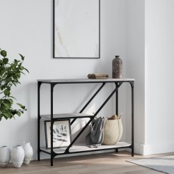 Table console sonoma gris 88,5x30x75 cm bois d'ingénierie 